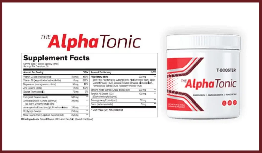 Alpha Tonic Supplement facts